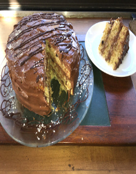 Three-Layered Light Banana Cake with Chocolate Cream Cheese Icing