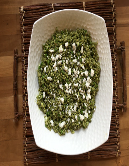 rose reisman israeli couscous with mint parlesey pesto and feta cheese